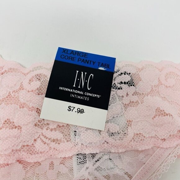 INC International Concepts Womens Size XL Lace Thong Underwear Panty Pink 2517 - Picture 5 of 7